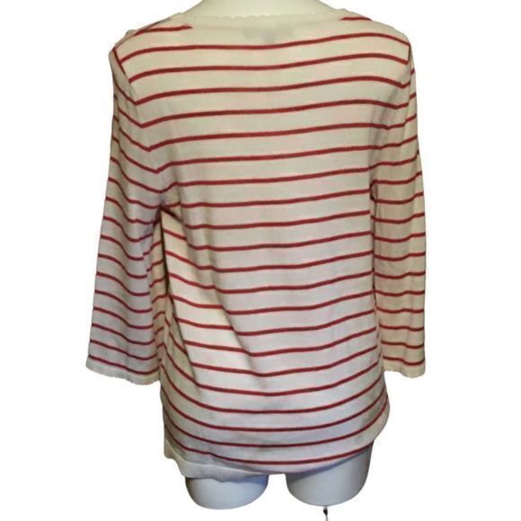 Heart N Crush Red White Stripes Round Neck Long Bell Sleeves Tops Large‎ - Picture 2 of 3